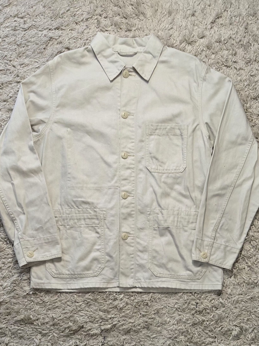 VTG 80s French Cream Chore Jacket L/XL